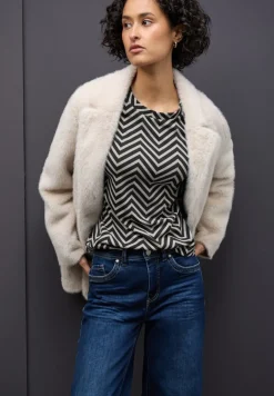 Street One Shirts*Gemustertes Jacquard Shirt Black