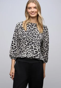 Street One Shirts*Gemustertes Jacquard Shirt soft beige