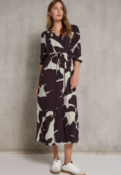 STREET ONE STUDIO Kleider*Gemustertes Maxi-Kleid fudge red