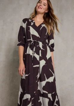 STREET ONE STUDIO Kleider*Gemustertes Maxi-Kleid fudge red