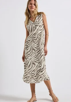 Street One Kleider*Gemustertes Midi-Kleid tumbled beige