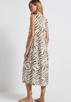 Street One Kleider*Gemustertes Midi-Kleid tumbled beige