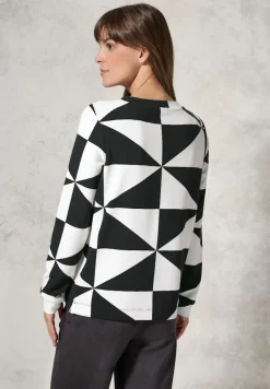 Cecil Shirts*Gemustertes Ottoman Shirt Black