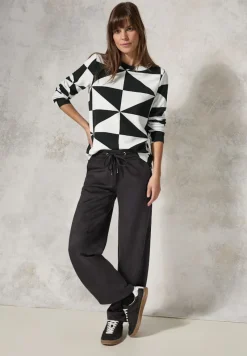 Cecil Shirts*Gemustertes Ottoman Shirt Black