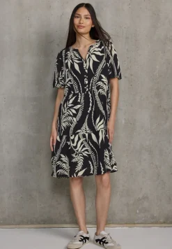 STREET ONE STUDIO Kleider*Gemustertes Tunika-Kleid Black