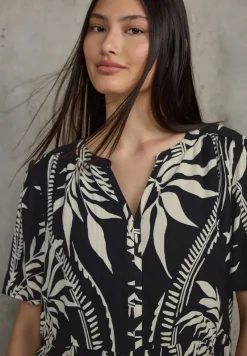 STREET ONE STUDIO Kleider*Gemustertes Tunika-Kleid Black