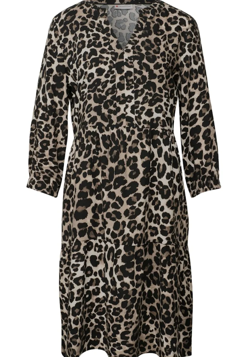 Street One Kleider*Gemustertes Tunika-Kleid Black