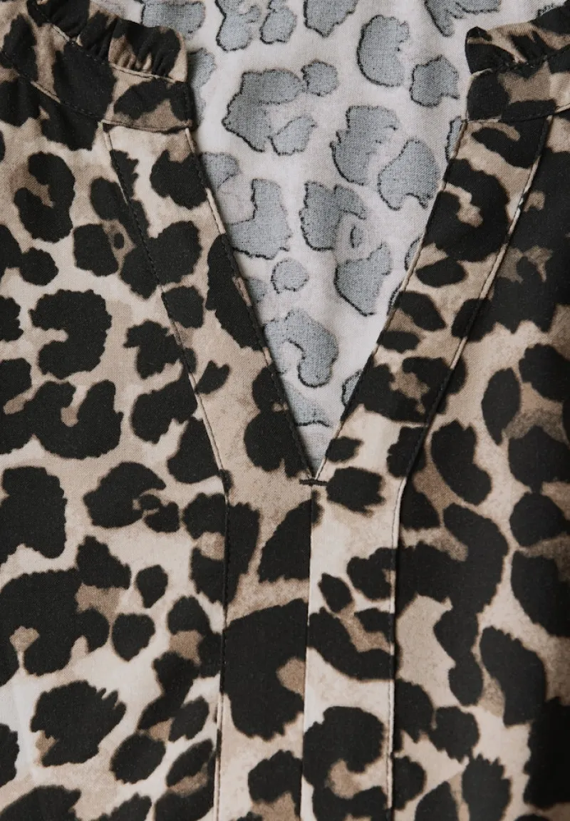 Street One Kleider*Gemustertes Tunika-Kleid Black