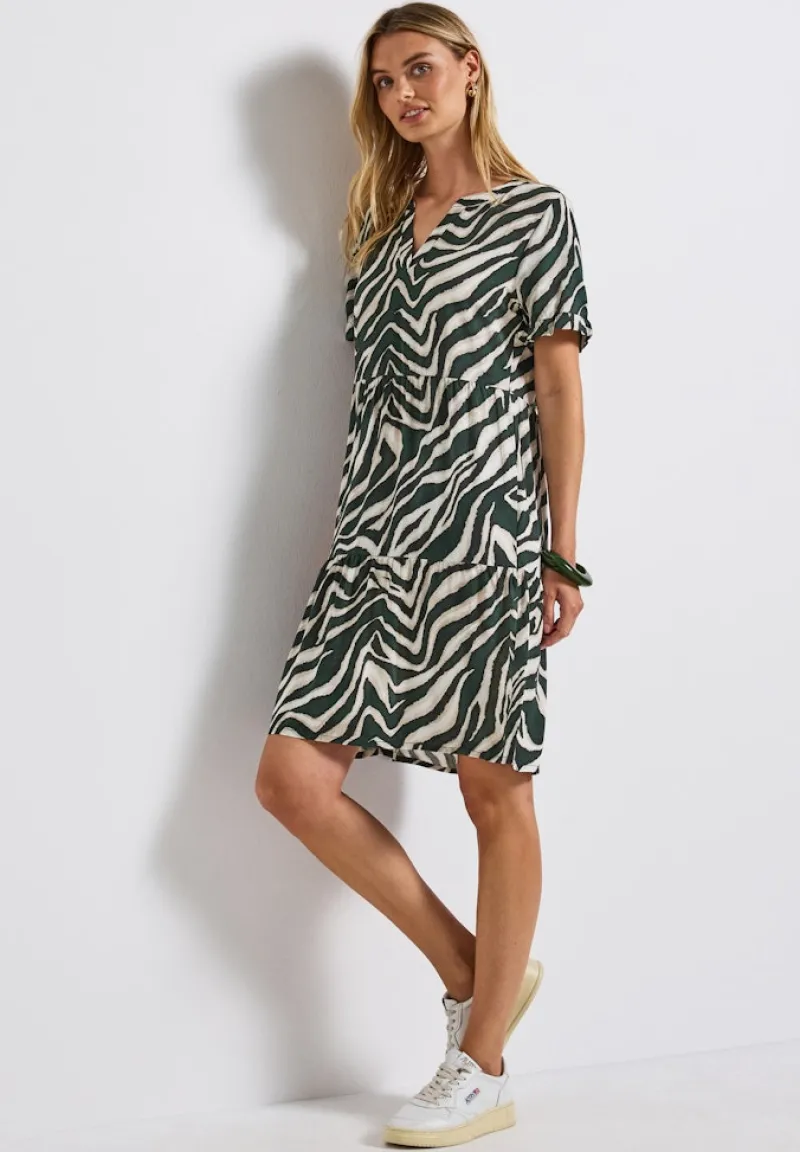 Street One Kleider*Gemustertes Tunika-Kleid pine grove green