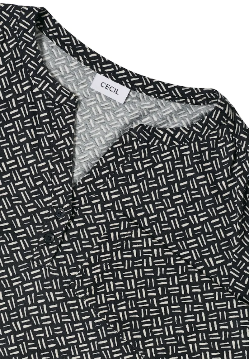 Cecil Shirts*Gemustertes Tunika-Shirt light greige