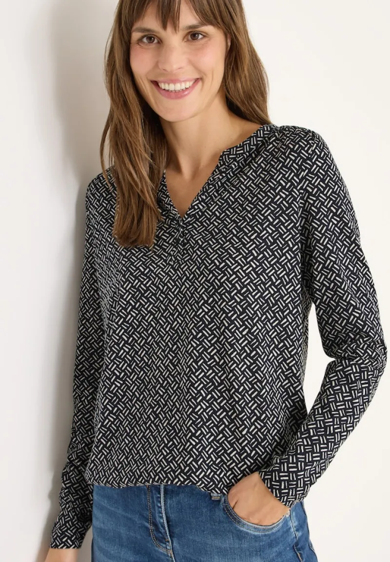 Cecil Shirts*Gemustertes Tunika-Shirt light greige