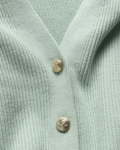 Gant Pullover & Sweatshirts*Gerippte Baumwollstrickjacke porcelain green