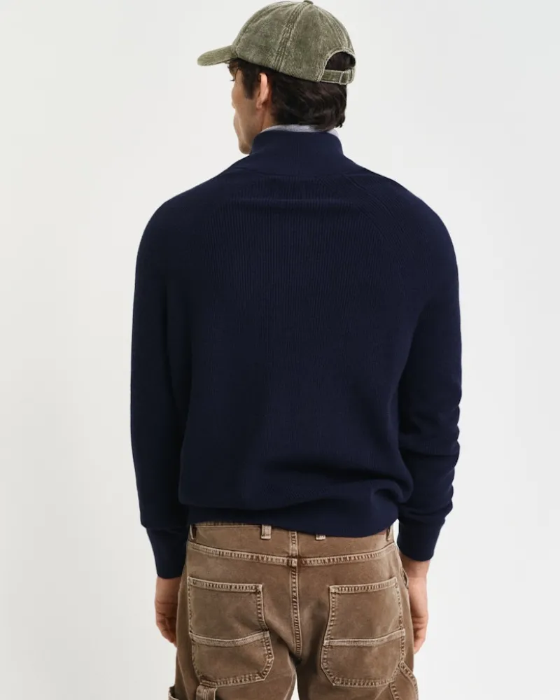 Gant Pullover & Sweatshirts|Big Boys*Gerippter Troyer aus Baumwoll-Woll-Gemisch evening blue