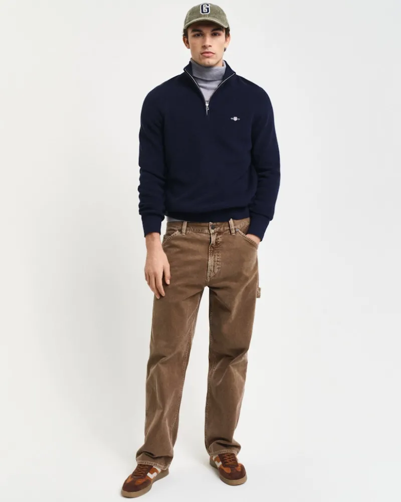 Gant Pullover & Sweatshirts|Big Boys*Gerippter Troyer aus Baumwoll-Woll-Gemisch evening blue
