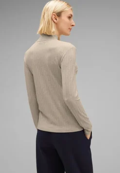 Street One Shirts*Geripptes Langarmshirt spring sand melange