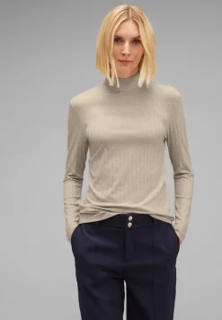 Street One Shirts*Geripptes Langarmshirt spring sand melange