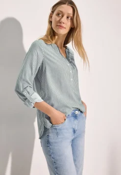 Cecil Blusen*Gestreifte Basic Bluse fir green