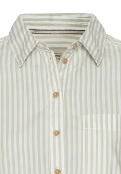Camel Active Blusen*Gestreifte Bluse aus reiner Baumwolle eukalyptus stripes