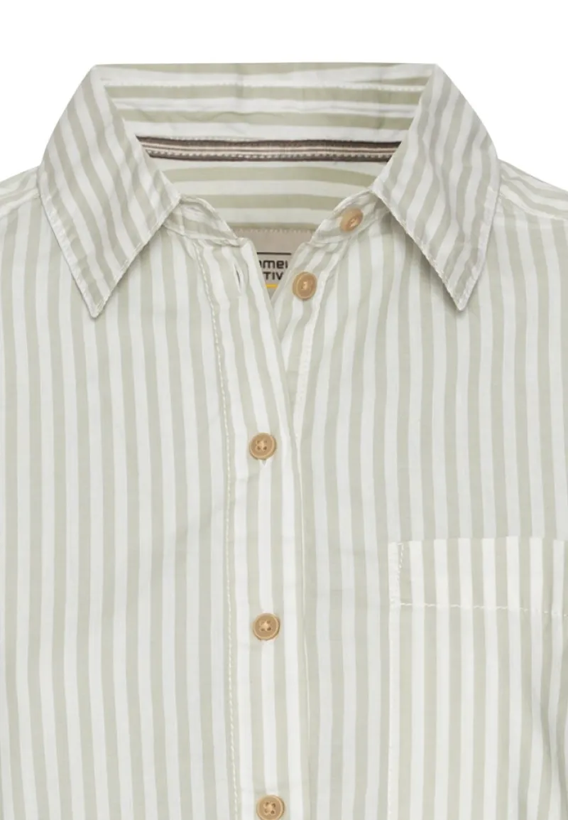 Camel Active Blusen*Gestreifte Bluse aus reiner Baumwolle eukalyptus stripes