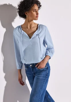 Street One Blusen*Gestreifte Bluse smoked blue