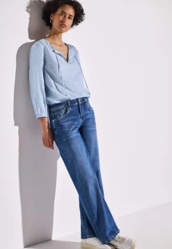 Street One Blusen*Gestreifte Bluse smoked blue