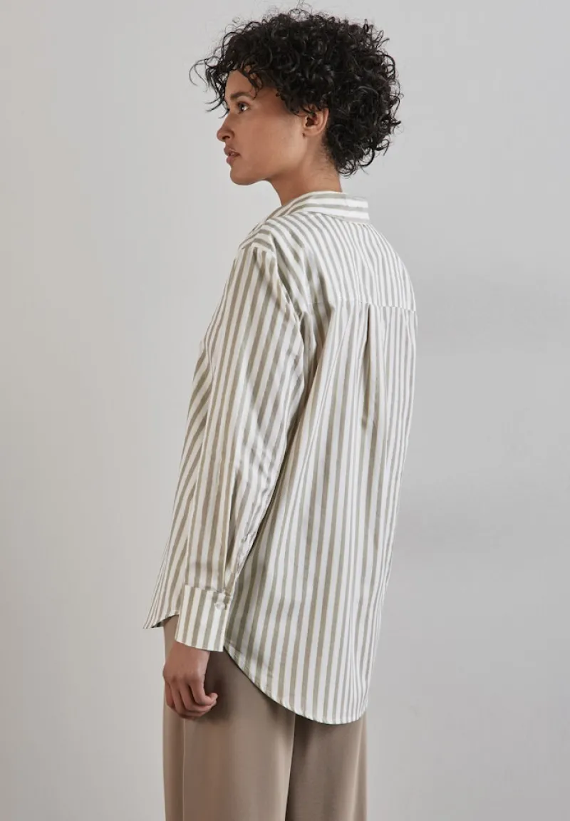 Street One Blusen*Gestreifte Hemdbluse breezy beige