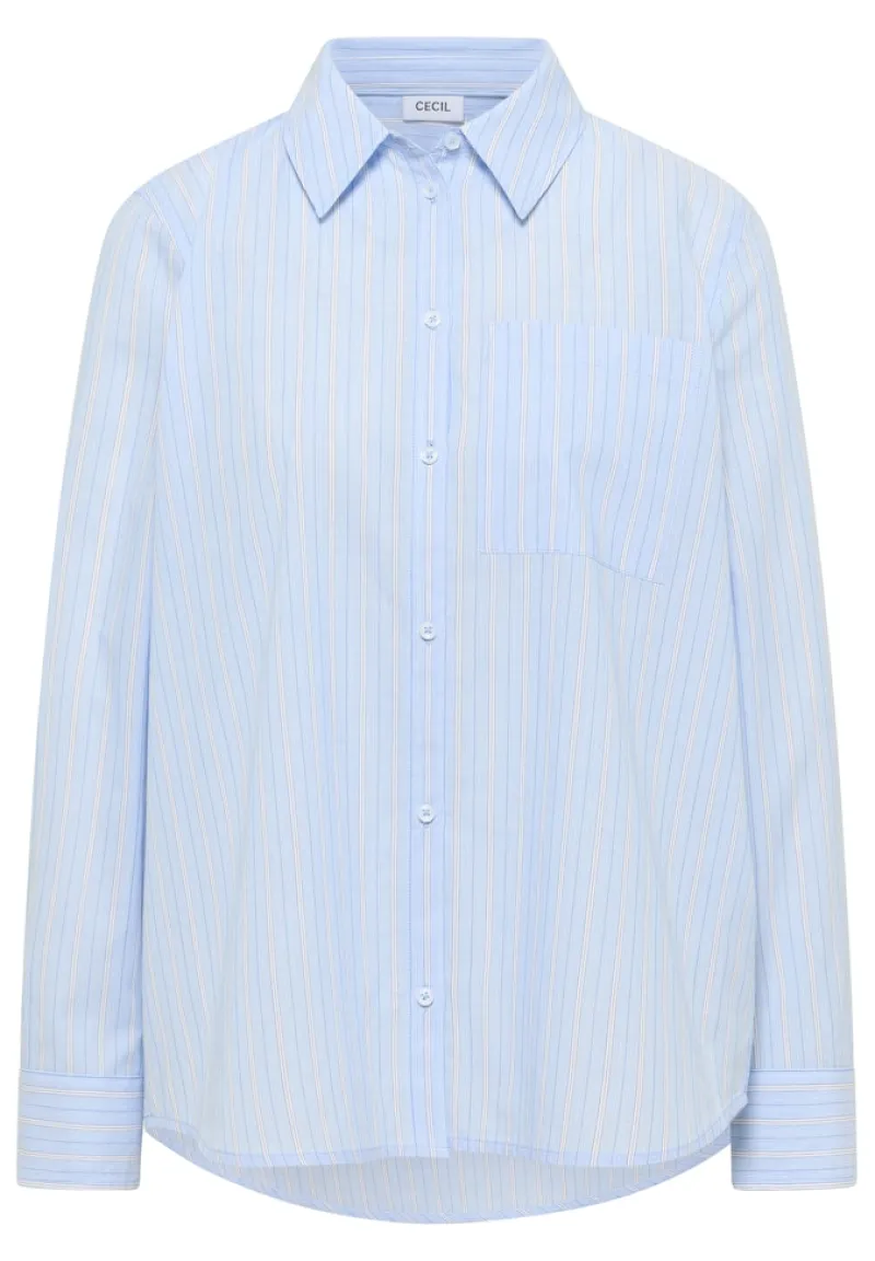 Cecil Blusen*Gestreifte Hemdbluse light sky blue