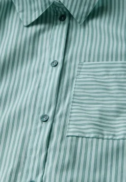 Cecil Blusen*Gestreifte Hemdbluse petrol green