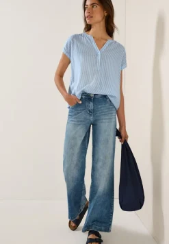 Cecil Blusen*Gestreifte Kurzarmbluse blouse blue