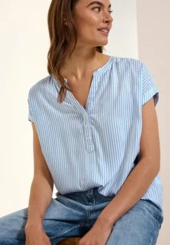 Cecil Blusen*Gestreifte Kurzarmbluse blouse blue