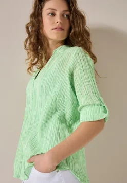 Cecil Blusen*Gestreifte Seersucker Bluse iced neon green