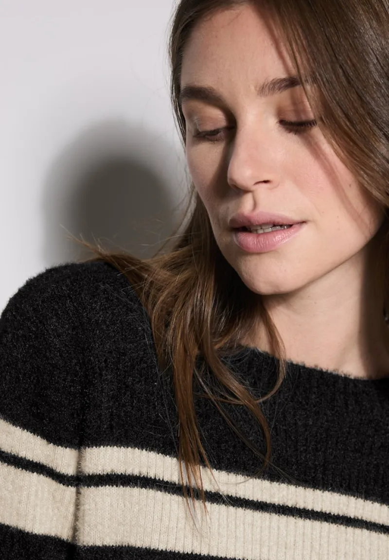 Cecil Pullover & Sweatshirts*Gestreifter Pullover Black
