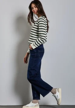 Street One Pullover & Sweatshirts*Gestreifter Sweater marshy green