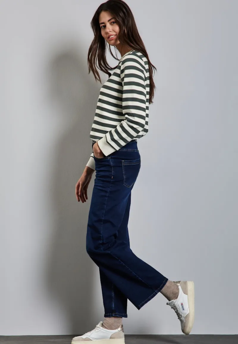 Street One Pullover & Sweatshirts*Gestreifter Sweater marshy green