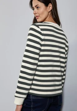 Street One Pullover & Sweatshirts*Gestreifter Sweater marshy green