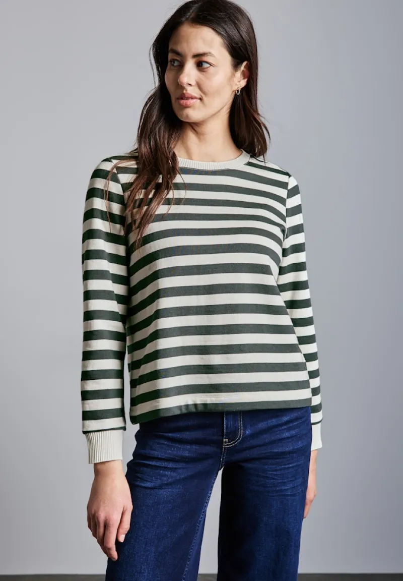 Street One Pullover & Sweatshirts*Gestreifter Sweater marshy green