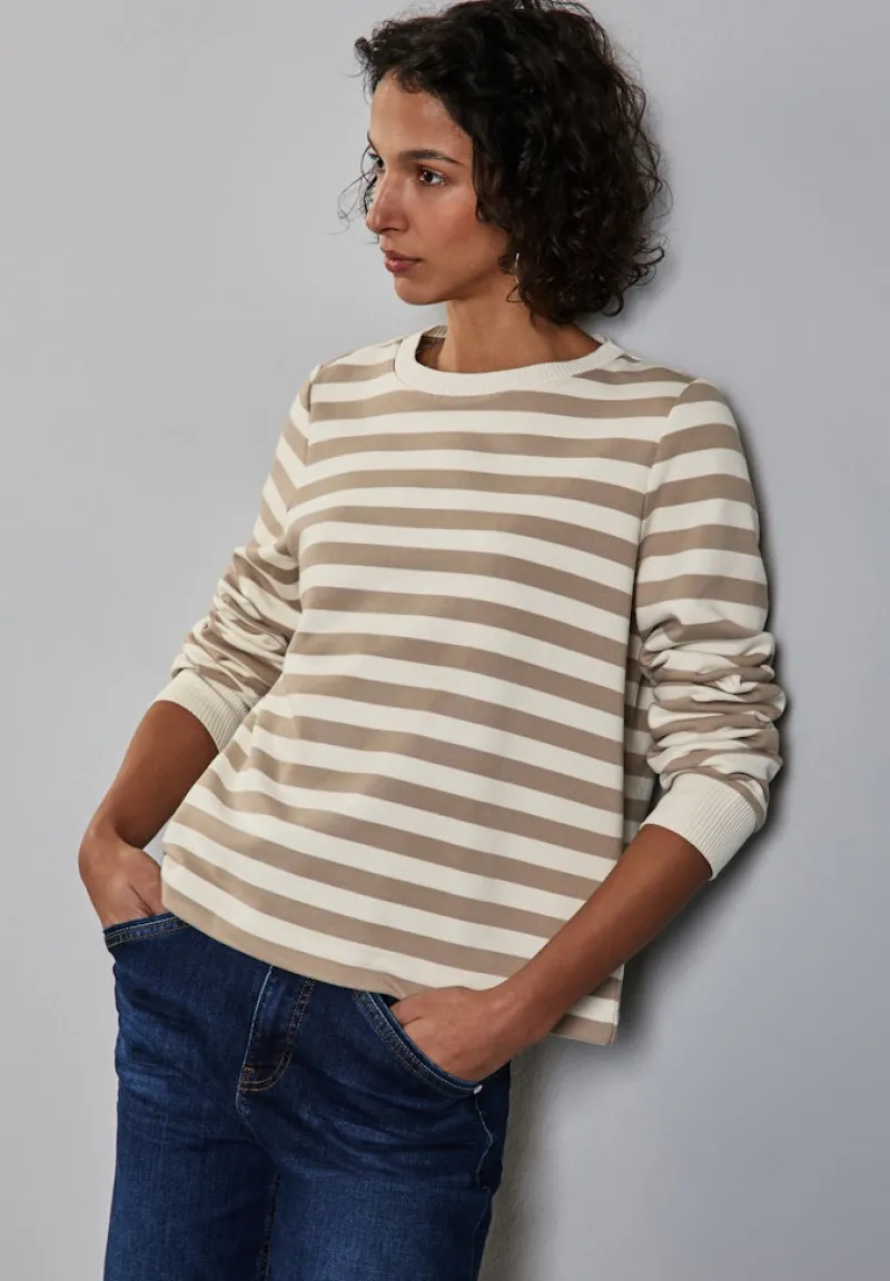 Street One Pullover & Sweatshirts*Gestreifter Sweater safari beige