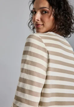 Street One Pullover & Sweatshirts*Gestreifter Sweater safari beige
