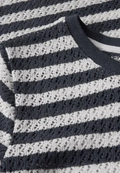 Cecil Shirts*Gestreiftes Ajour T-Shirt urban navy blue