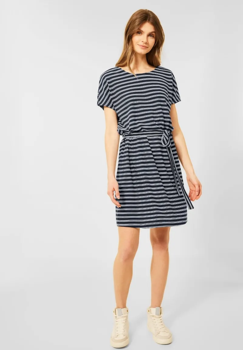 Cecil Kleider*Gestreiftes Jerseykleid River Blue