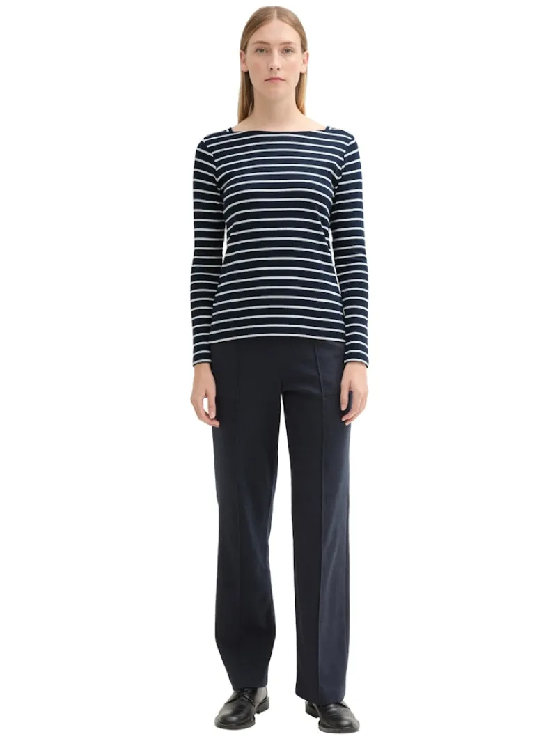Tom Tailor Shirts*Gestreiftes Langarmshirt mit Bio-Baumwolle navy white stripe