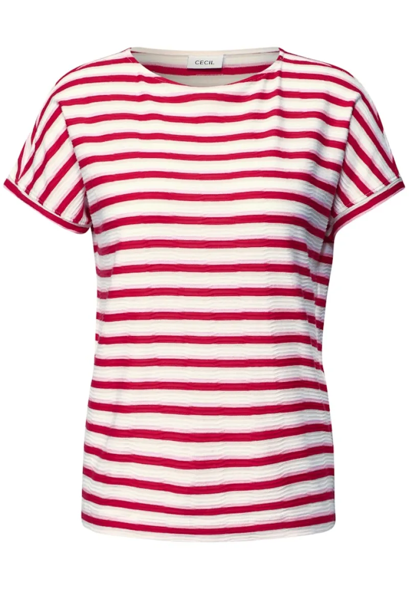 Cecil Shirts*Gestreiftes Strukturshirt glazed apple red