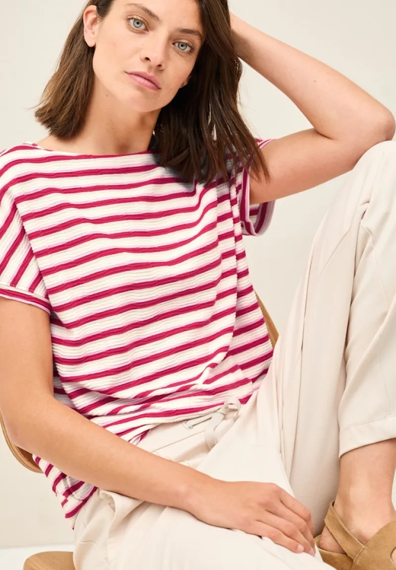 Cecil Shirts*Gestreiftes Strukturshirt glazed apple red