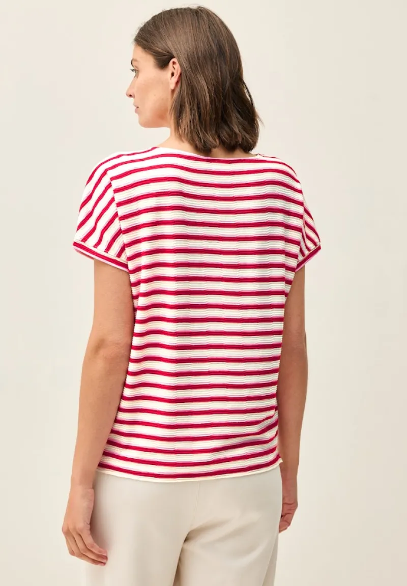 Cecil Shirts*Gestreiftes Strukturshirt glazed apple red