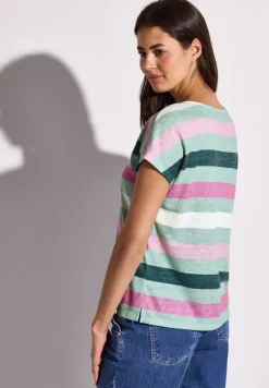 Street One Shirts*Gestreiftes T-Shirt soft jade green