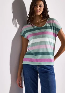 Street One Shirts*Gestreiftes T-Shirt soft jade green