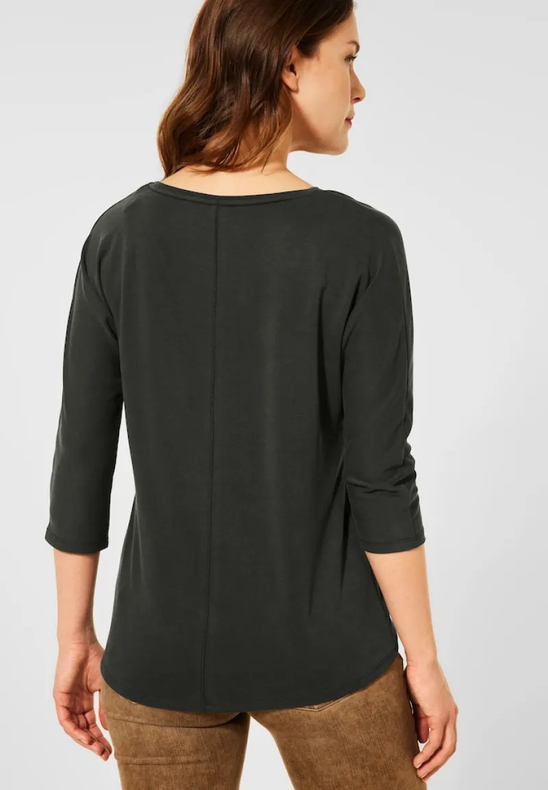 Street One Shirts*Glitter Wording Shirt bassy olive