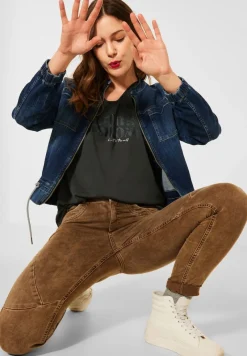 Street One Shirts*Glitter Wording Shirt bassy olive