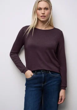 Street One Shirts*Glitzer Strick-Look Shirt jazz berry