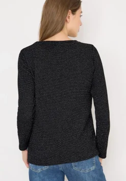 Cecil Shirts*Glitzer Strukturshirt Black